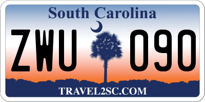 SC license plate ZWU090