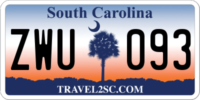 SC license plate ZWU093
