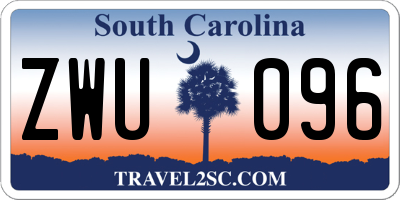 SC license plate ZWU096