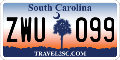SC license plate ZWU099
