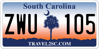 SC license plate ZWU105
