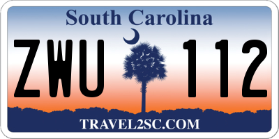 SC license plate ZWU112