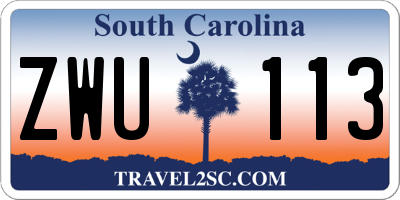 SC license plate ZWU113