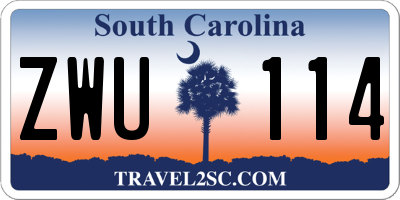 SC license plate ZWU114