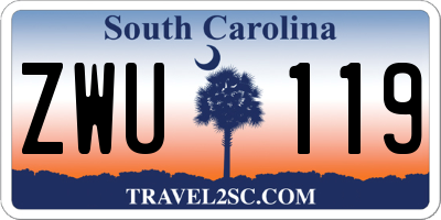 SC license plate ZWU119