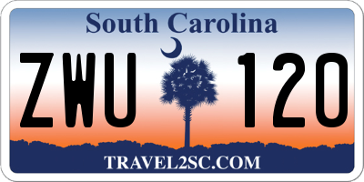 SC license plate ZWU120