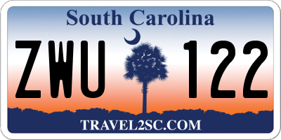SC license plate ZWU122