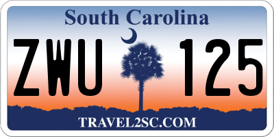 SC license plate ZWU125