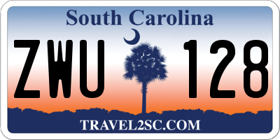 SC license plate ZWU128