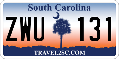 SC license plate ZWU131