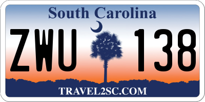 SC license plate ZWU138