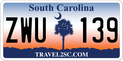 SC license plate ZWU139