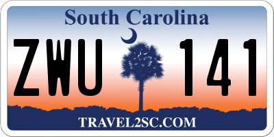 SC license plate ZWU141