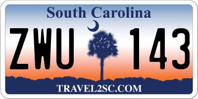 SC license plate ZWU143