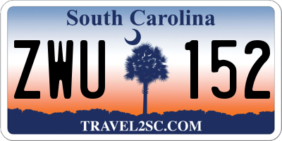 SC license plate ZWU152