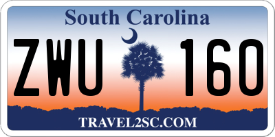 SC license plate ZWU160