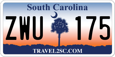 SC license plate ZWU175