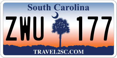 SC license plate ZWU177