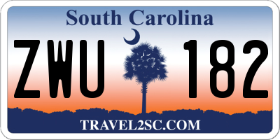 SC license plate ZWU182
