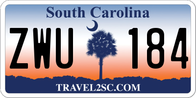 SC license plate ZWU184