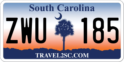SC license plate ZWU185