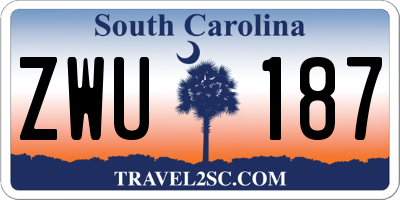 SC license plate ZWU187