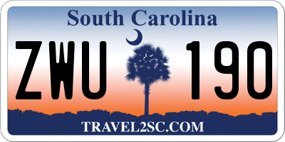SC license plate ZWU190