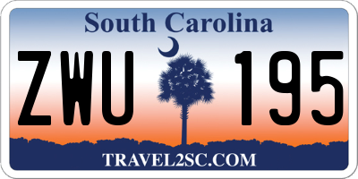 SC license plate ZWU195
