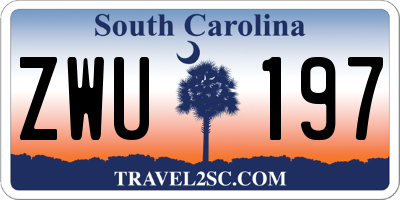 SC license plate ZWU197
