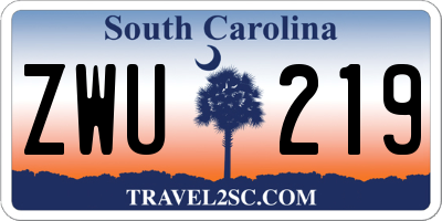 SC license plate ZWU219