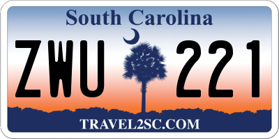 SC license plate ZWU221