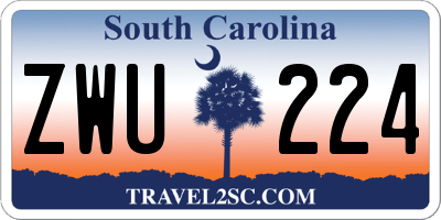 SC license plate ZWU224