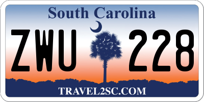 SC license plate ZWU228