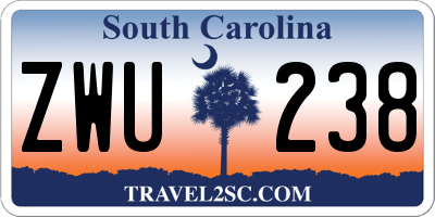 SC license plate ZWU238