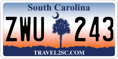 SC license plate ZWU243