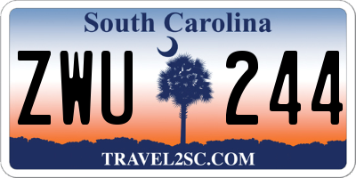SC license plate ZWU244
