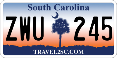 SC license plate ZWU245