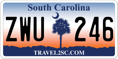 SC license plate ZWU246
