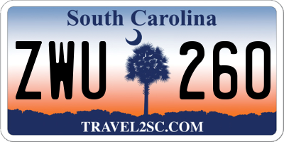 SC license plate ZWU260