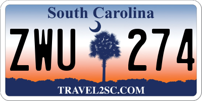 SC license plate ZWU274