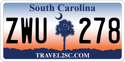 SC license plate ZWU278