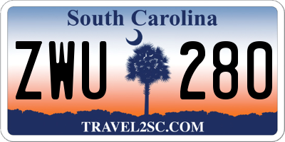 SC license plate ZWU280