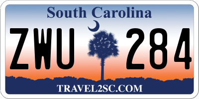 SC license plate ZWU284
