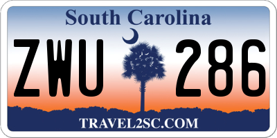 SC license plate ZWU286