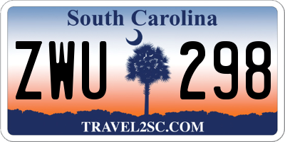 SC license plate ZWU298