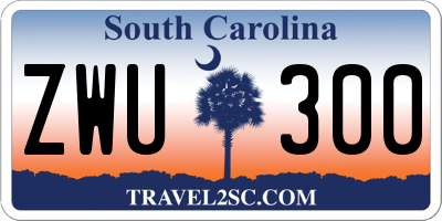 SC license plate ZWU300