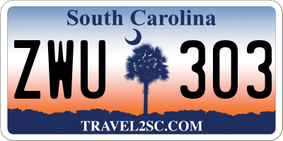 SC license plate ZWU303