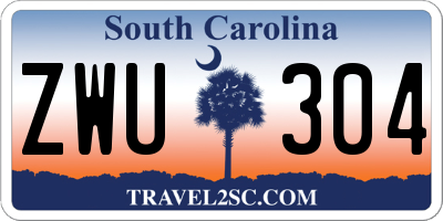 SC license plate ZWU304