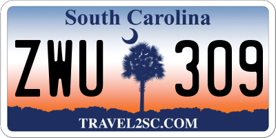 SC license plate ZWU309