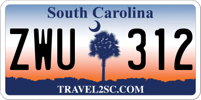 SC license plate ZWU312